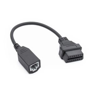 Cablu adaptor Honda 3 pini la OBD2 16 pini, cablu negru flexibil