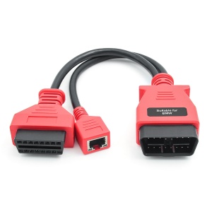 Conector OBD2 Ethernet BMW cu cablu scurt si terminatii rosii