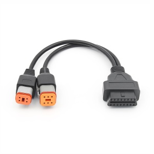 Cablu adaptor arcuit, OBD2 la 4p si 6p pentru motociclete Harley-Davidson
