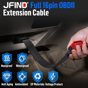 Mufa OBD2 JF36 introdusa in port auto, evidentiere iluminata