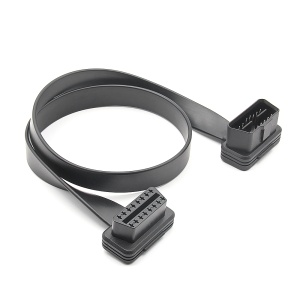 Cablu prelungitor OBD2 Techstar 60 cm, panglica plata, rulat, mufe la 90° mama-tata J1962 Tip A