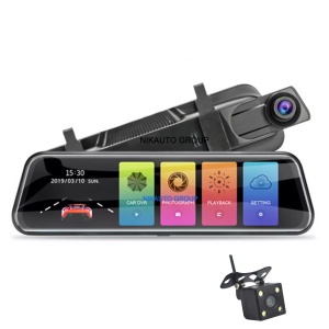 Camera DVR Video Dubla Tip Oglinda Techstar® NPro, cu Night Vision, Inregistrare Ciclica, Camera Marsarier Inclusa, Rezolutie Full HD Si 1080P Spate, - Img 2