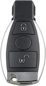 carcasa telecomanda auto 2 butoane mercedes benz techstar fata finisaj metalic