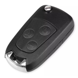 Carcasa cheie auto Techstar briceag flip HU101 3 butoane compatibila Ford - vedere oblica fata cu butoane