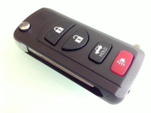 Carcasa cheie auto Techstar compatibila Infiniti FX35 2003-2009 QX4 Nissan Murano 4 butoane tip flip briceag vedere frontala