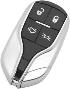 Carcasa Cheie Auto Techstar tip Smart Key, cu 4 butoane, Compatibila Maserati Ghibli, Quattroporte – cu lama