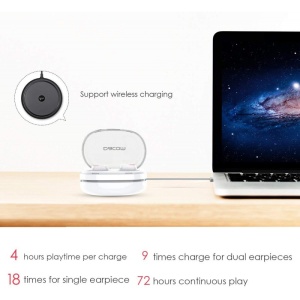 Casti Bluetooth Dacom K6H Pro TWS, Bluetooth 5.0, True Wireless Stereo Pentru iOS si Android, HD Mic, Alb - Img 4