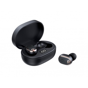 Casti Smart Techstar® TWS S17, Wireless, Bluetooth V5.0, HD Audio, Touch, iOS, Android, Type-C, Negru - Img 1