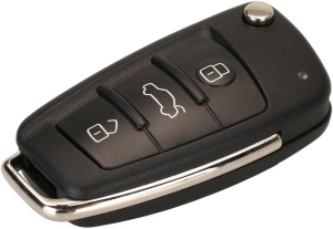 Cheie auto programabila Audi cu 3 butoane si design clasic negru