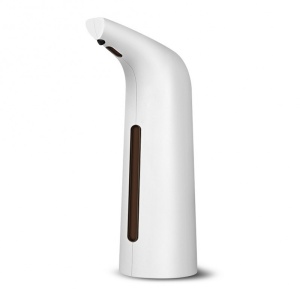 Dozator sapun lichid alb, 400ml, IPX6, design minimalist, vedere frontala