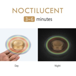 Fidget Spinner cu 6 Parti Metalic material Cupru Luceste in Intuneric - Img 4