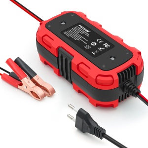 Clesti si cabluri conectate la redresor inteligent 12V 2A Techstar