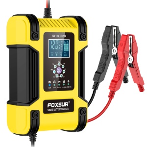Incarcator baterii FOXSur 12V 24V cu cabluri si mufe