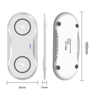 Incarcator Techstar® Dual Wireless Qi, 20W, Fast Charge, 2 x 10W, Type-C, Alb - Img 7