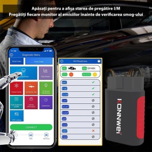 Pachet tester diagnoza auto Konnwei Kdiag cu instructiuni