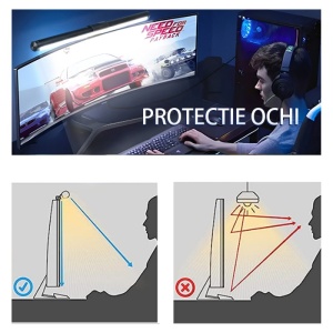 Comparatie lumina calda si rece lampa LED monitor Techstar