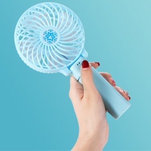 Mini Ventilator Techstar®, Alimentare USB si Acumulator 18650, 3 Viteze, 4.5W, Albastru - Img 3