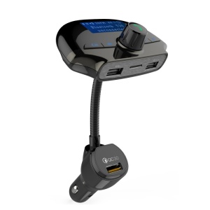 Modulator FM Techstar® T36, Wireless, Bluetooth 3.0, Microfon Integrat, Quick Charge 3.0, Afisare Voltaj, Slot MicroSD - Img 5