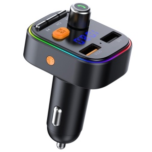 Modulator FM Techstar® T48Q, Bluetooth 5.0, Bass Boost, Voltaj Baterie, USB, QC 3.0, MicroSD, RGB - Img 3