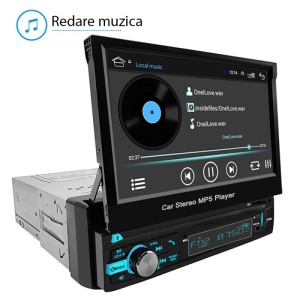 Mp5 Player Auto 1 DIN Techstar® 7100, Ecran Retractabil 7 Inch, Touchscreen, Bluetooth, USB, AUX, TF Card, MirrorLink, Navigatie, Negru - Img 5