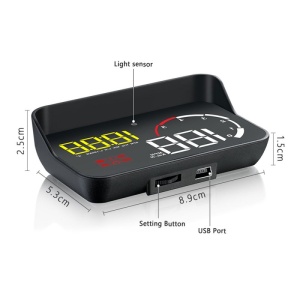 Proiector informatii de bord pe parbriz, Head Up Display Techstar® OBD II, M10, display 3,5 inch, proiectie afisaj bord pe parbriz, turatia, viteza, temperatura apei, kilometrajul - Img 4