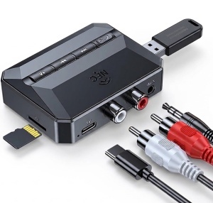Receiver Bluetooth Techstar T59 cu iesiri RCA stereo pentru amplificator si sistem audio