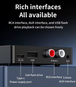 Interfete si conexiuni Receiver Audio Bluetooth 6.0 pentru sisteme audio