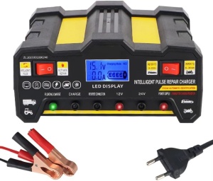 Redresor auto cu cabluri, clesti pentru baterie si alimentare la priza, pentru incarcare automata