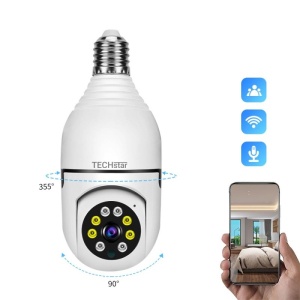 Resigilat Camera de Supraveghere IP PTZ Techstar® IPC-E27 tip bec, HD, Lumina Infrarosie, Control Vertical si Orizontal, Audio Bidirectional, Detectarea Miscarii, P2P, Cloud, Slot MicroSD, Montaj E27 - Img 5