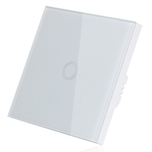 Resigilat Intrerupator Touch Techstar®, Sticla Securizata, Design Modern, Iluminare LED, 1 Faza, Alb - Img 1