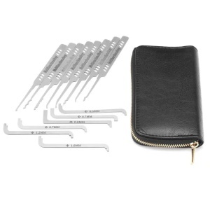 Set 14 Piese Instrumente Lacatuserie Lock Picking, 8 Unelte de Precizie si 6 Chei de Tensionare, Otel Inoxidabil, Trusa pentru Lacate si Incuietori, Husa cu Fermoar - Img 2
