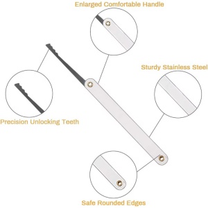 Set 15 Piese Instrumente Lacatuserie Lock Picking, Trusa Unelte Metalice pentru Lacate si Incuietori, Instrumente de Precizie pentru Antrenament si Reparatii - Img 7