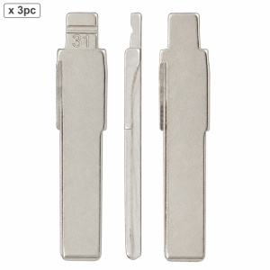 Set 3 lame cheie auto 31# HU66 pentru VW, Audi, Seat si Skoda