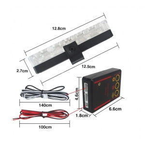 Set 4x6 Lumini LED Tip Stroboscop De Avertizare Flash Rosu si Albastru Alimentare 12V - Img 5