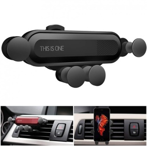 Suport auto Telefon tip Gravity, Prindere in 5 Puncte, Fara Magnet, Metalic, Negru - Img 3