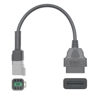 Cablu adaptor OBD2 la 6 pini, vedere frontala cu ambele mufe