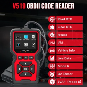 Set complet tester Techstar V519 cu cablu OBD2 si manual