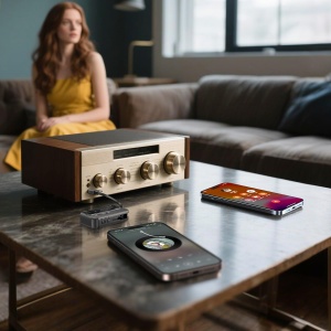 Adaptor Bluetooth 5.4 RX pentru amplificator, sistem stereo si redare wireless de pe telefon