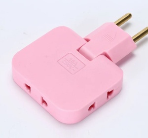 Adaptor electric triplu rotativ 180 grade Techstar roz