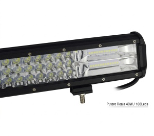 Bara Proiectoare LED Auto Offroad Techstar® Tch3, Putere Reala 40W, 12V-24V, 6000K, IP67, 59 cm, Flood Beam, Negru - Img 4