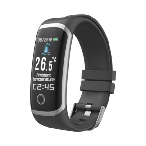 Bratara Fitness Techstar® T4, Ecran 0.96" Inch, Bluetooth 5.0, IP66, Monitorizare Puls, Tensiune, Temperatura, Oxigen, Calitate Somn, Negru - Img 1