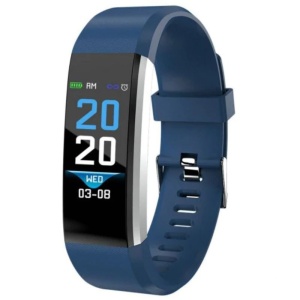 Bratara Smart Fitness Techstar® ID115 Plus Fitness, 0,95" OLED, BT4.0, Waterproof IP65, Monitorizare Puls, Tensiune, Albastru - Img 1