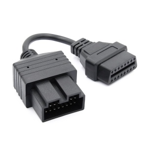 Cablu adaptor KIA 20 pini la OBD2 16 pini, conectori negri, cablu scurt
