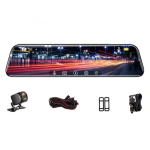 Camera Auto Oglinda cu Touchscreen Techstar® D40, 10 inch, Inregistrare Duala Fata/Spate Marsarier, 1080P FullHD, Unghi de Filmare 170 Grade, Negru - Img 7