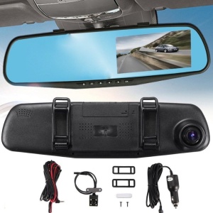 Camera Video Auto Discreta tip Oglinda cu Doua Camere Full HD Fata/Spate Techstar® L9000, Model Slim 9mm Grosime - Img 6