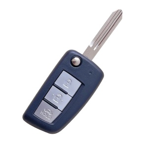 Carcasa cheie auto pliabila Techstar compatibila cu Nissan Qashqai, Juke, Sunny, 3 butoane, buton HOLD portbagaj, lama inclusa, fara electronica, lama rabatata