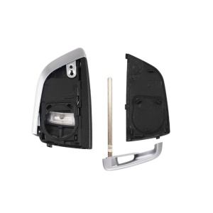 Carcasa cheie auto Techstar BMW 3 butoane cu lama argintiu vedere laterala cu insertie M Sport