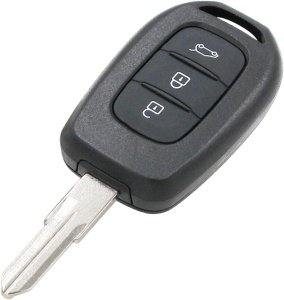 Carcasa cheie auto Techstar VAC102 3 butoane compatibila Dacia Renault - vedere oblica cu lamela