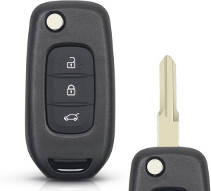 Carcasa cheie auto Techstar, compatibila Dacia-Renault, 3 butoane, tip briceag, cu lama HU136 - Img 2