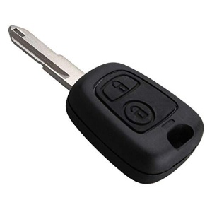 vedere laterala carcasa techstar cheie auto cu 2 butoane compatibila cu peugeot 206 207 307 308